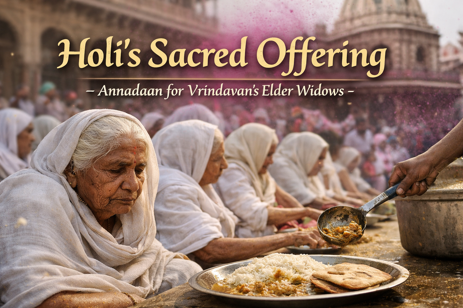Holi’s Sacred Offering – Annadaan for Vrindavan’s Elder Widows