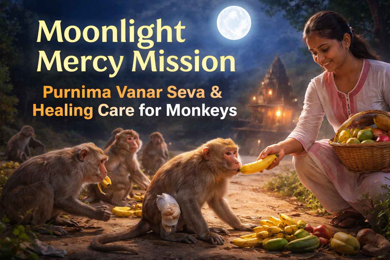 Moonlight Mercy Mission – Purnima Vanar Seva & Healing Care for Monkeys