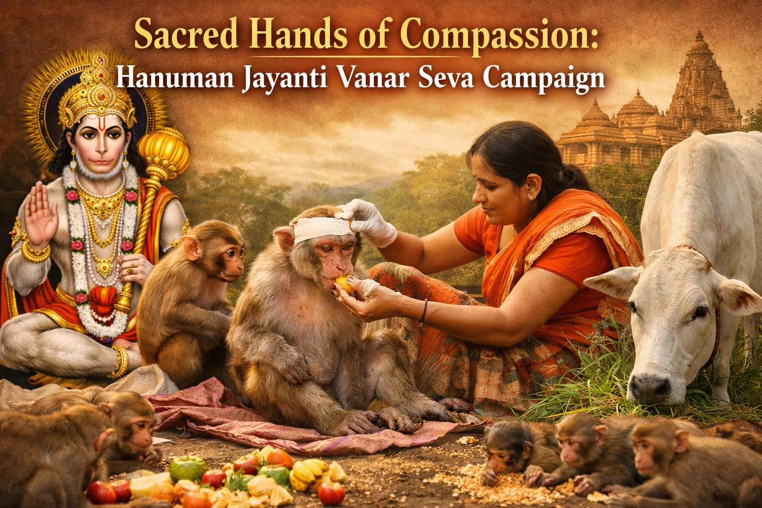 Sacred Hands of Compassion: Hanuman Jayanti Vanar Seva
