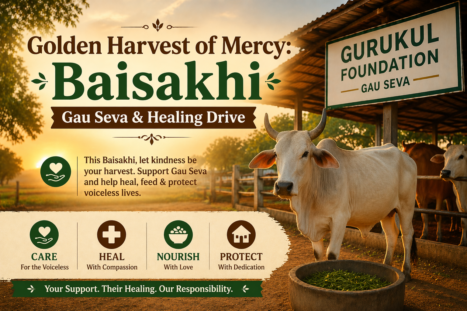 Golden Harvest of Mercy: Baisakhi Gau Seva and Healing