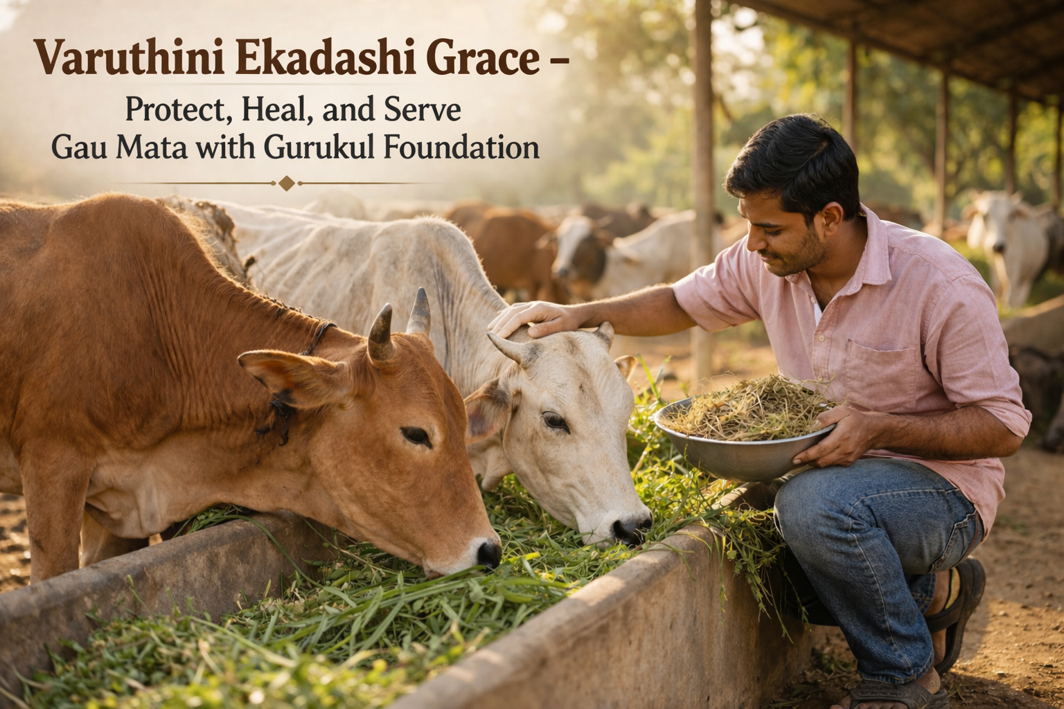 Divine Gau Seva on Varuthini Ekadashi