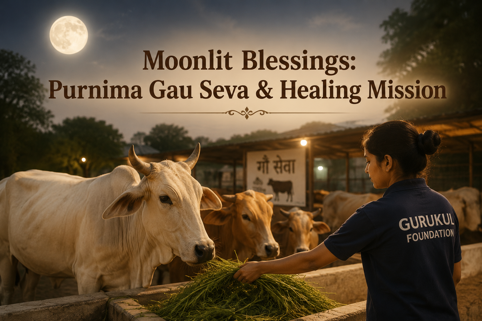 Moonlit Blessings: Purnima Gau Seva and Healing Mission