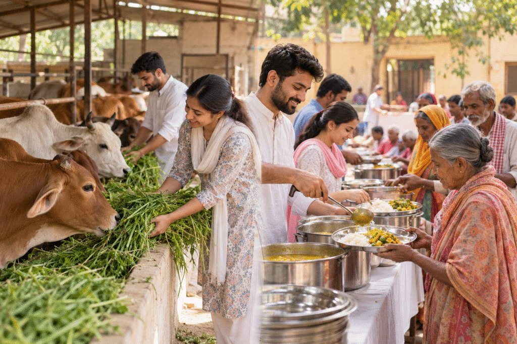 Monthly Donations for Gau Seva and Annadaan